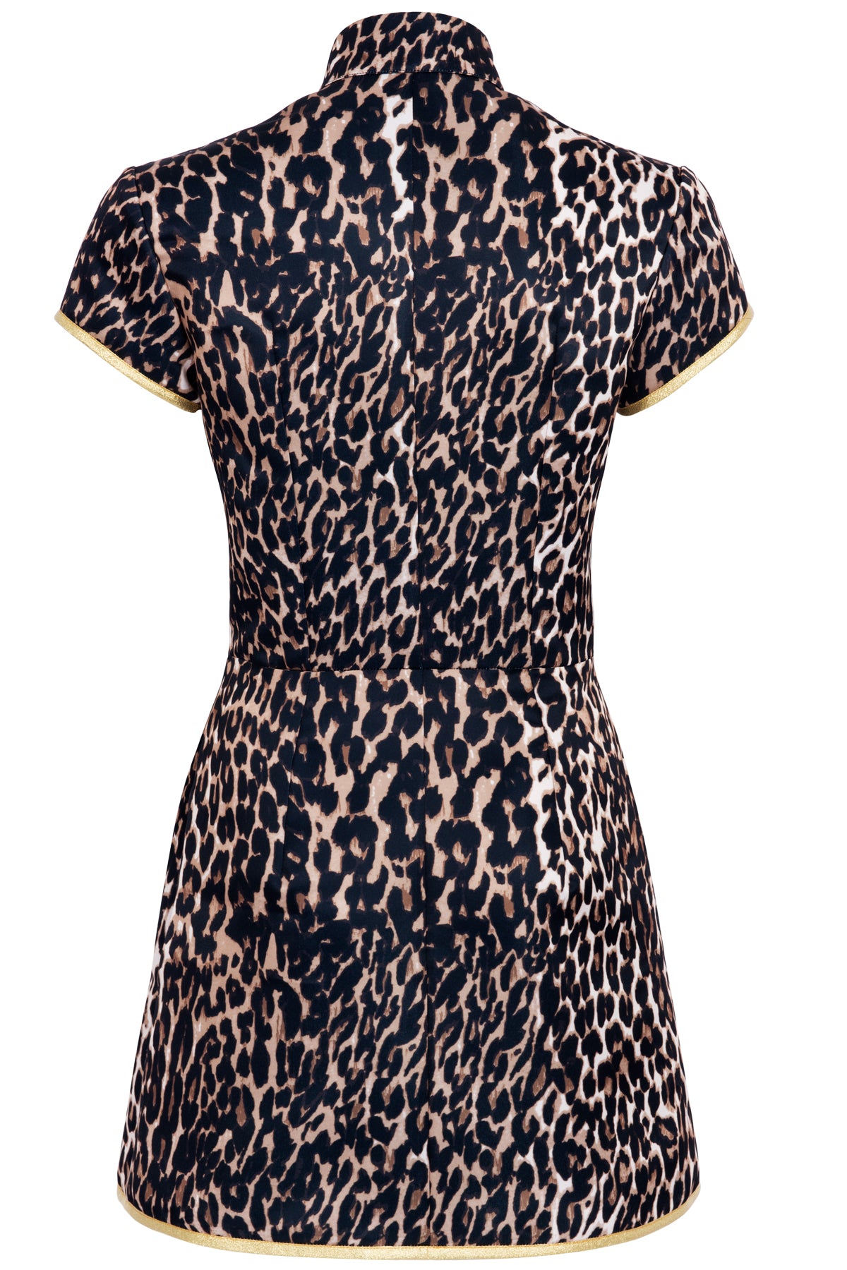 Anna Mae Leopard Satin Mini Dress - Made to Order