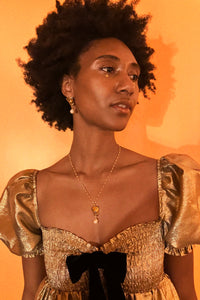 Kiki Gold Lamé Babydoll Dress-Made to Order