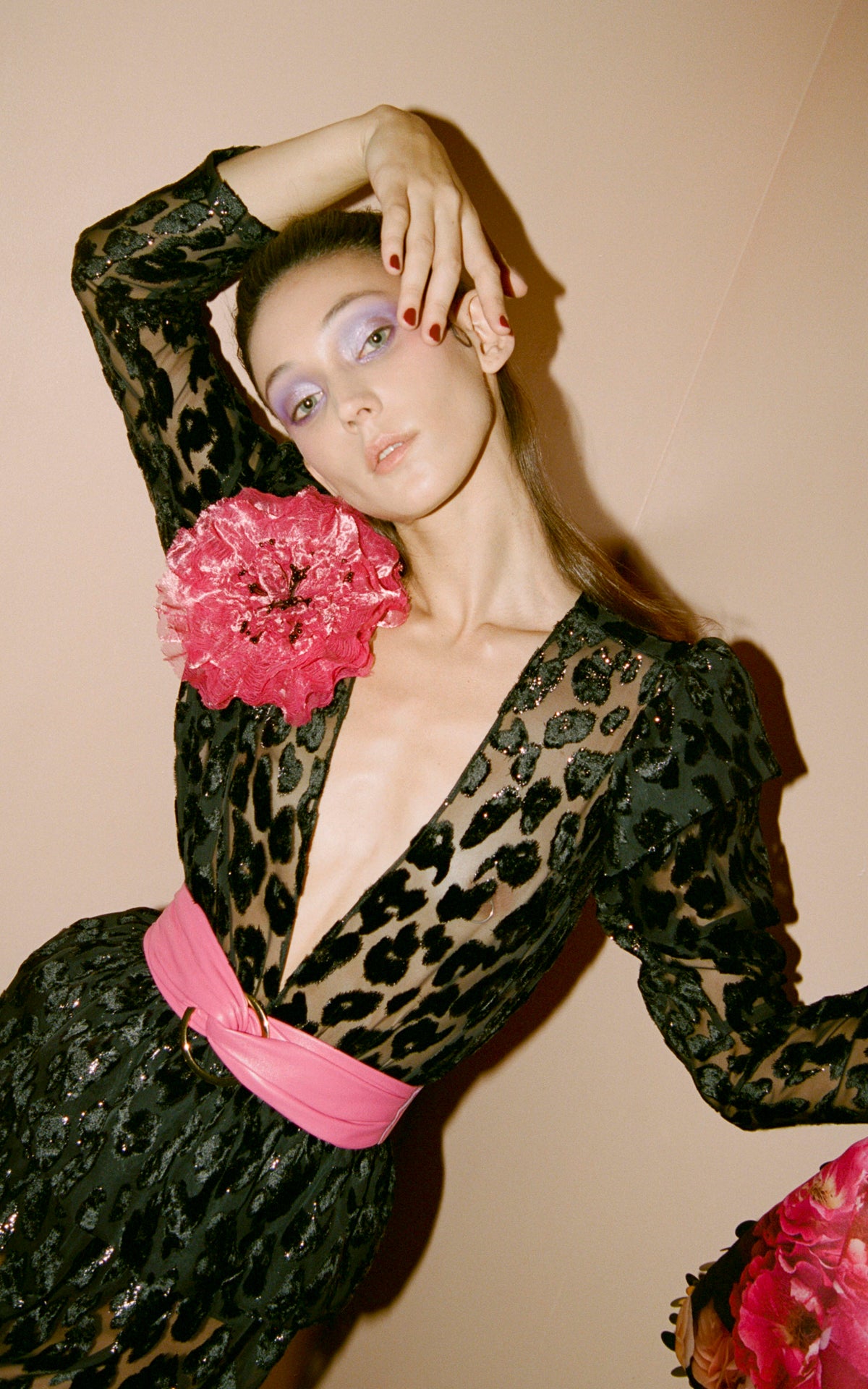 Pre-Order Rita Burnout Velvet Leopard Midi Dress - Women's Dresses : Natalie & Alanna - Women's Clothing & Accesssories