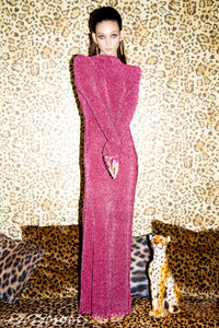 Pre-Order Anita Open-Back Metallic Ribbed Maxi Dress - Women's Dresses : Natalie & Alanna - Women's Clothing & Accesssories