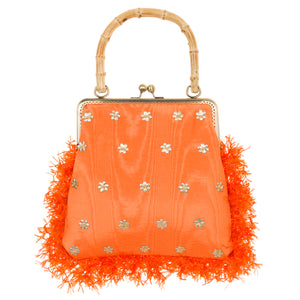 Poppy Tangerine Embellished Evening Bag Made To Order Natalie