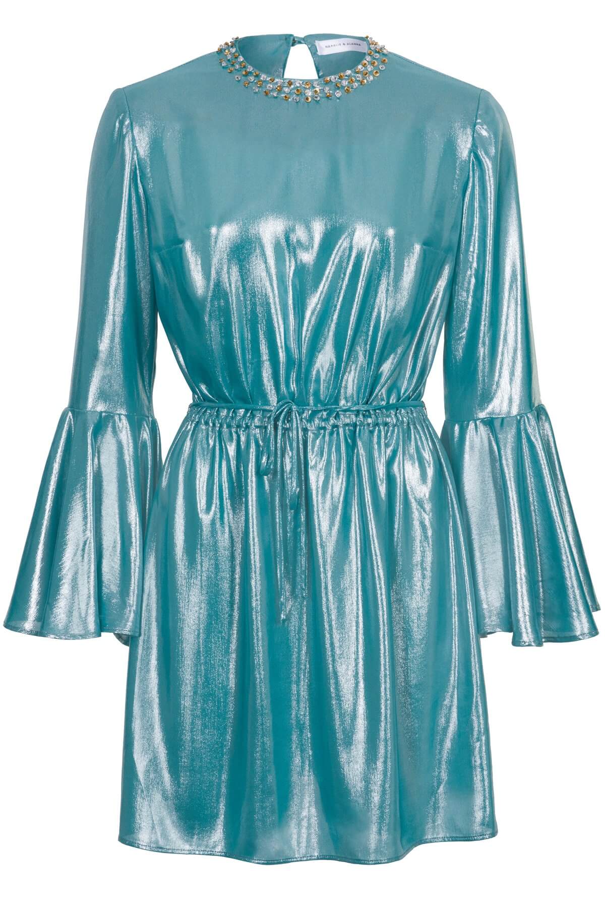 Pre-Order Beverly Metallic Chiffon Mini Dress - Women's Dresses : Natalie & Alanna - Women's Clothing & Accesssories