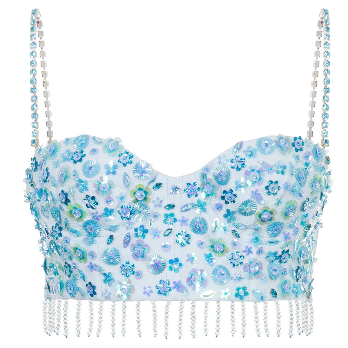 Pre-Order Wanda Embellished Jacquard Bustier Top - Women's Tops : Natalie & Alanna - Women's Clothing & Accesssories