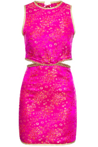 Made to Order Fuchsia Cut out Mini Dress: Natalie & Alanna - Women's Clothing & Accesssories