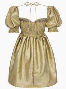 Kiki Gold Lamé Babydoll Dress-Made to Order